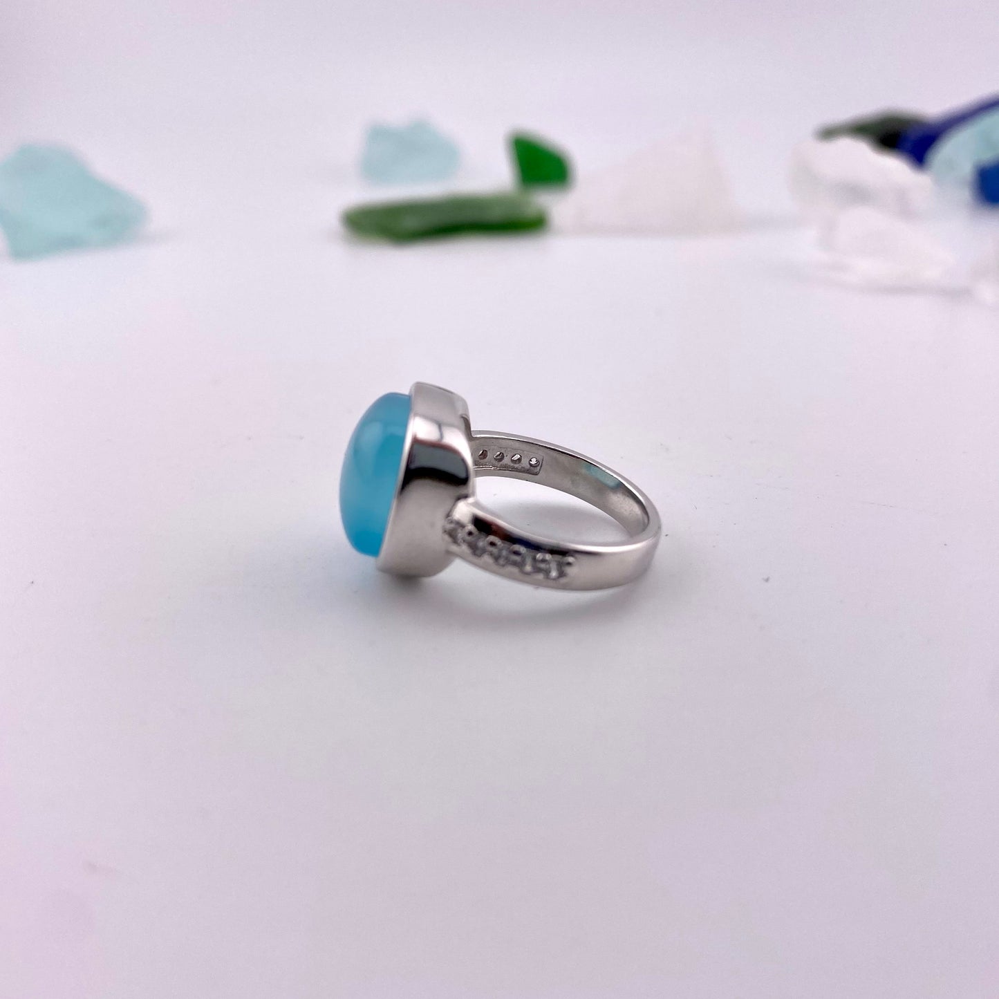 Sky Blue Agate Ring