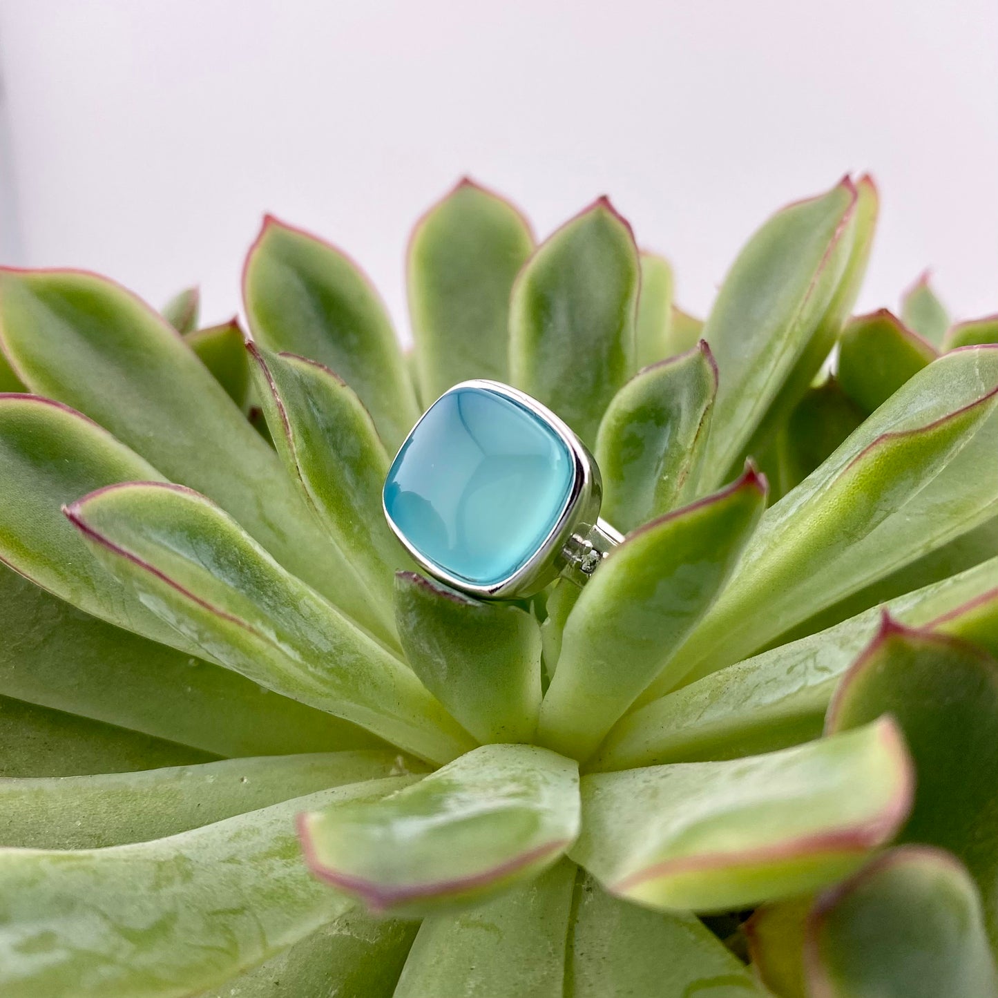 Sky Blue Agate Ring