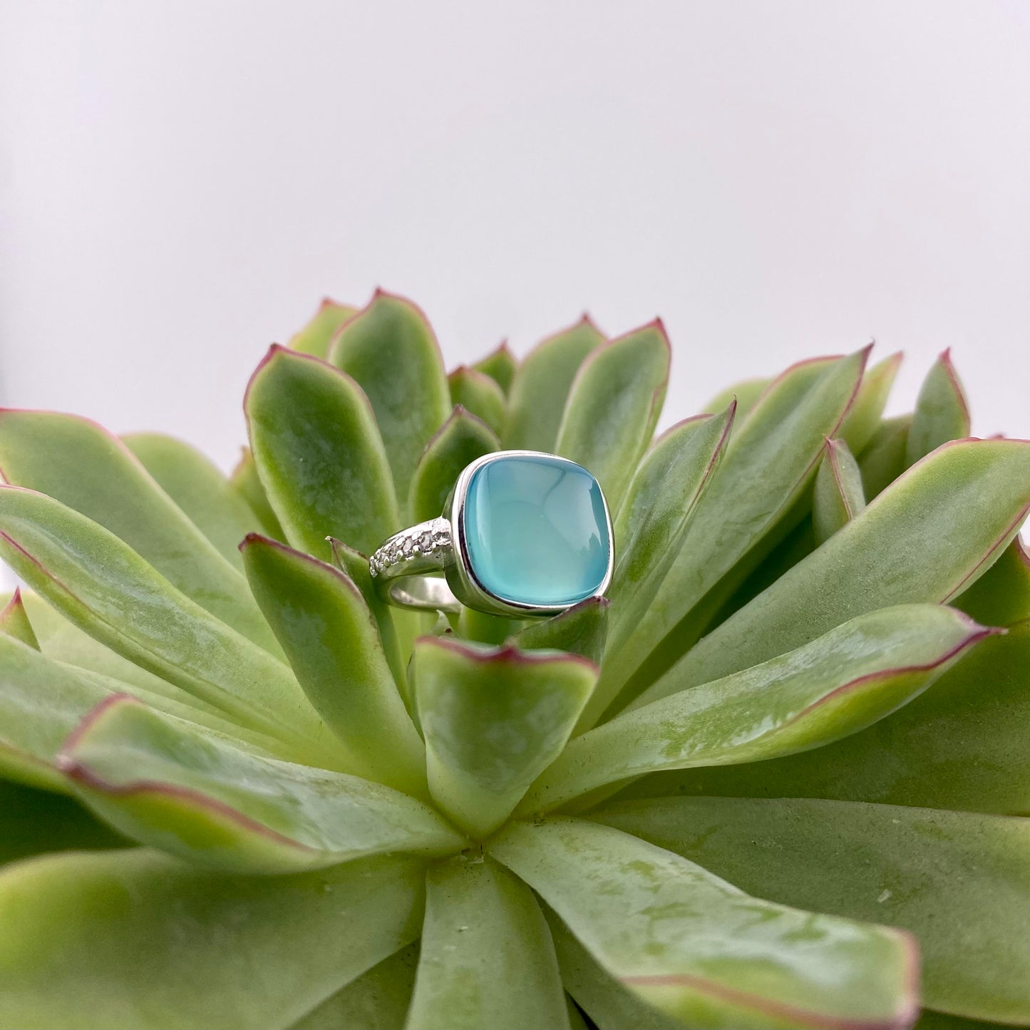 Sky Blue Agate Ring