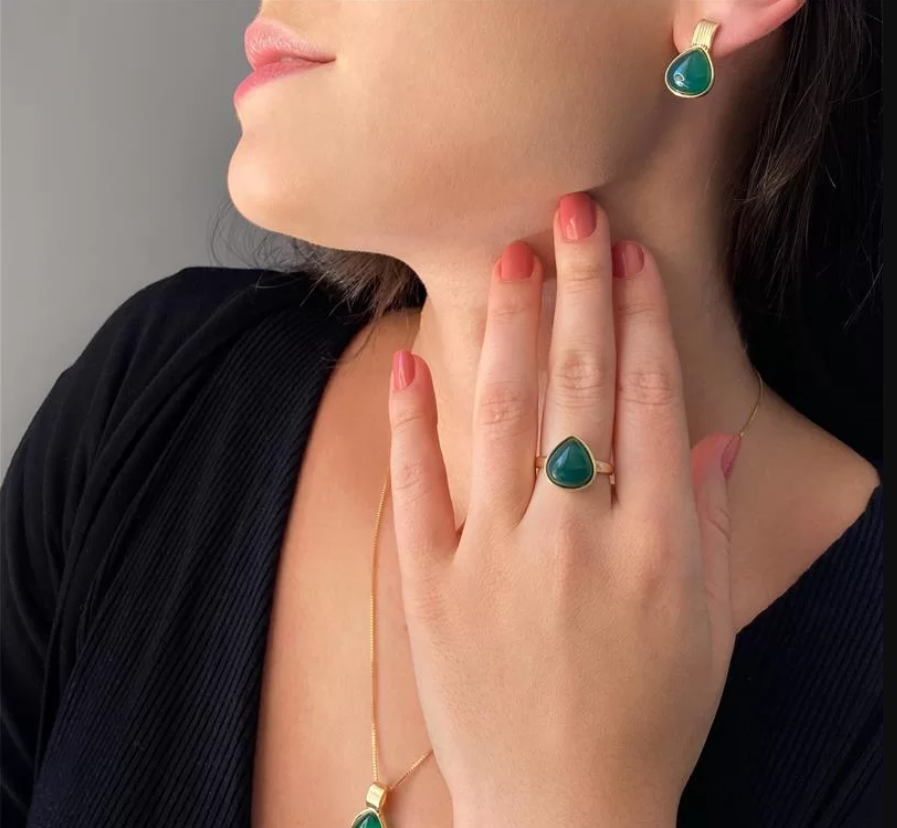 Moonstone Teardrop Ring