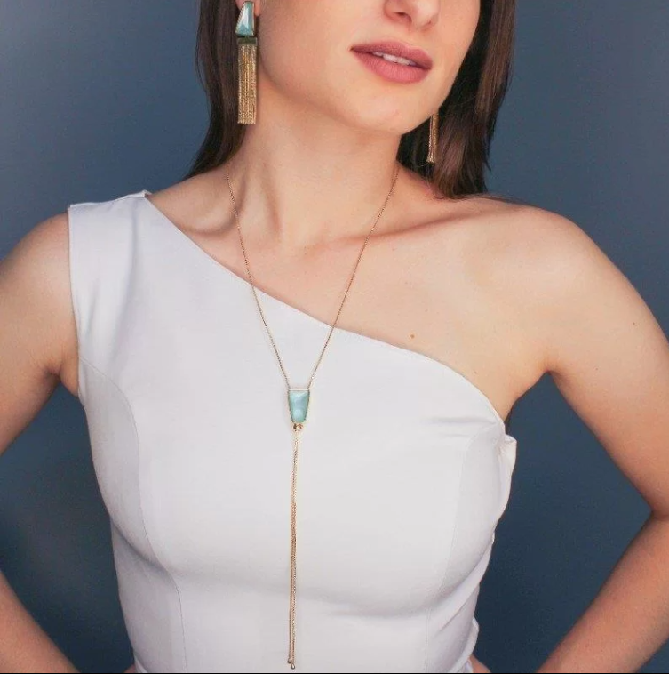 Nautilus Adjustable Tie Rhodium Plated Necklace
