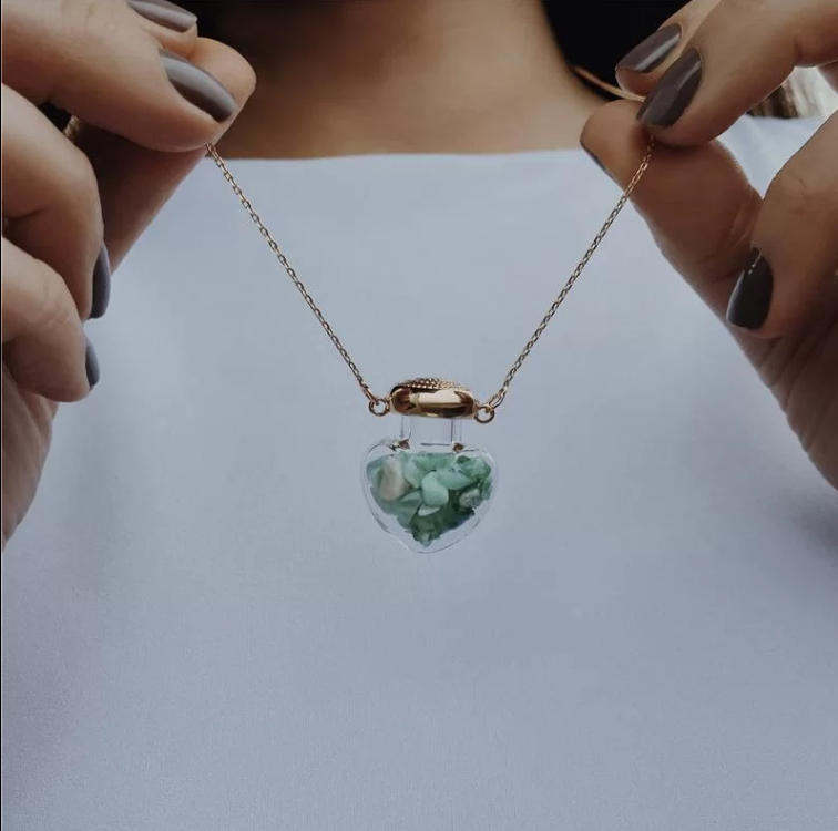 Pebble Heart Jar Pendulum