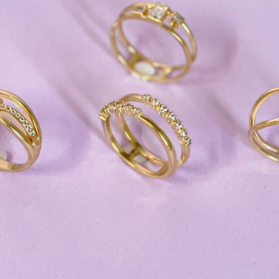 Double Band Zirconia Setting Ring