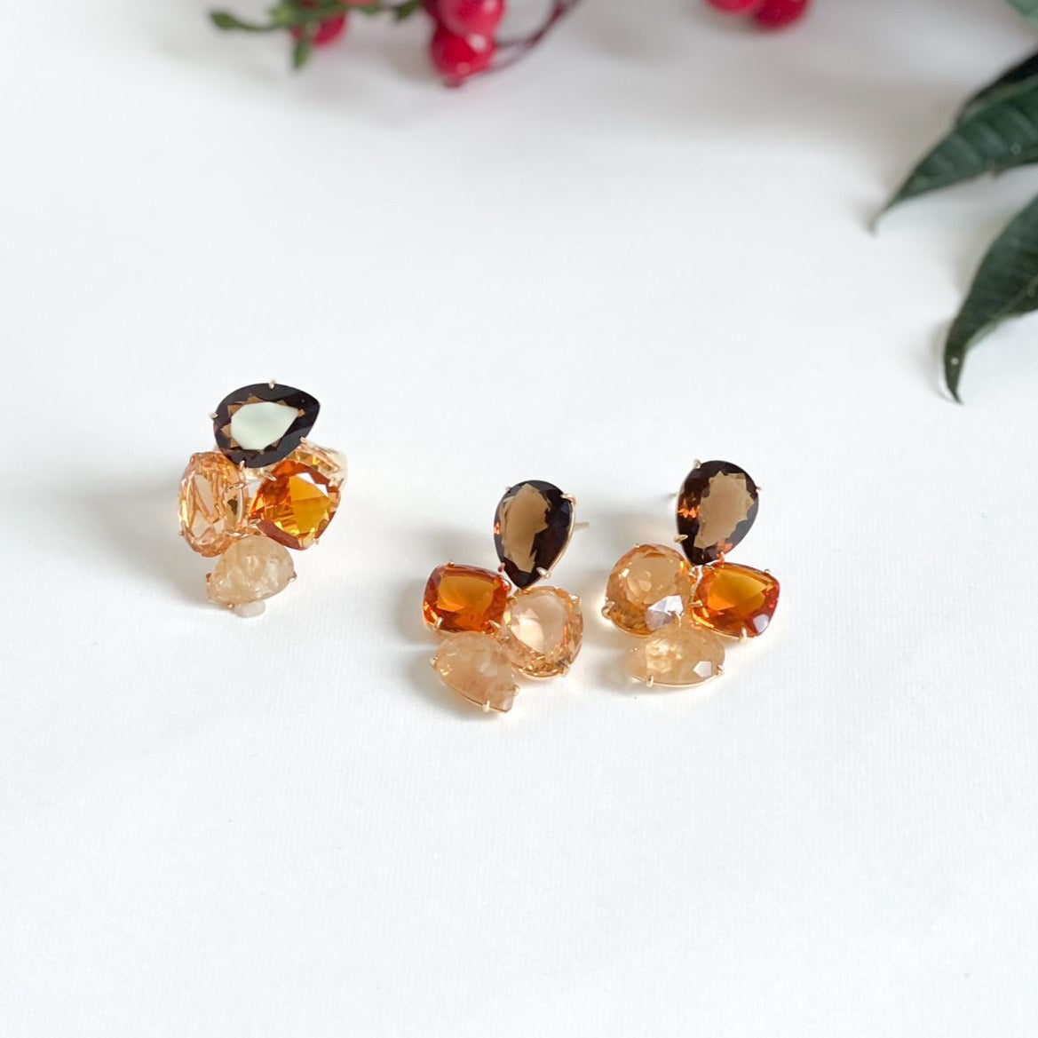 Elegant 4 Stones 18k Gold Plated Ring