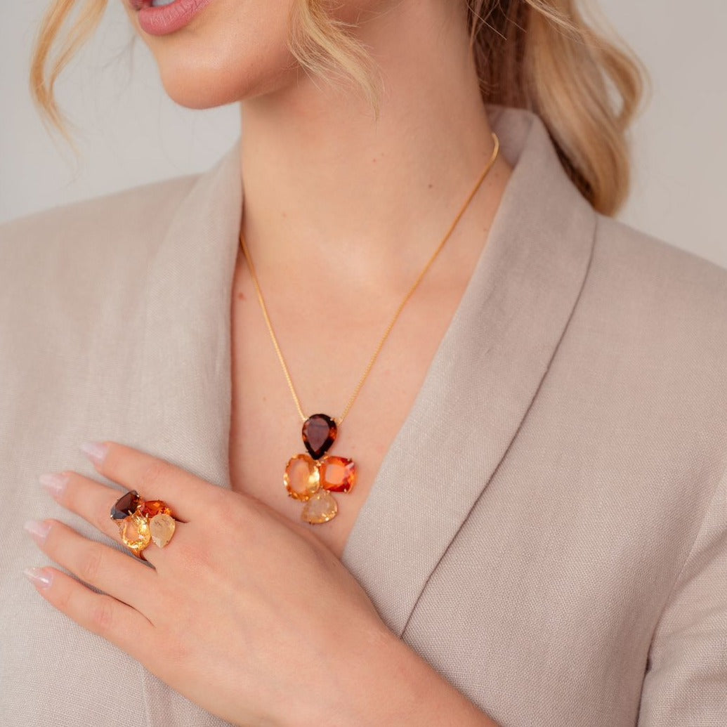 Dark Eve 4 Stones Necklace