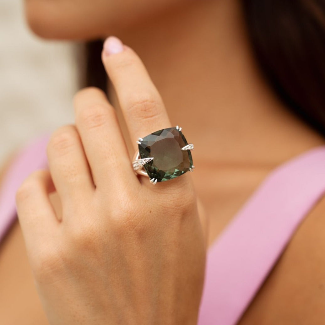 Reconstituted Tanzanite 18k Gold Plated Ring