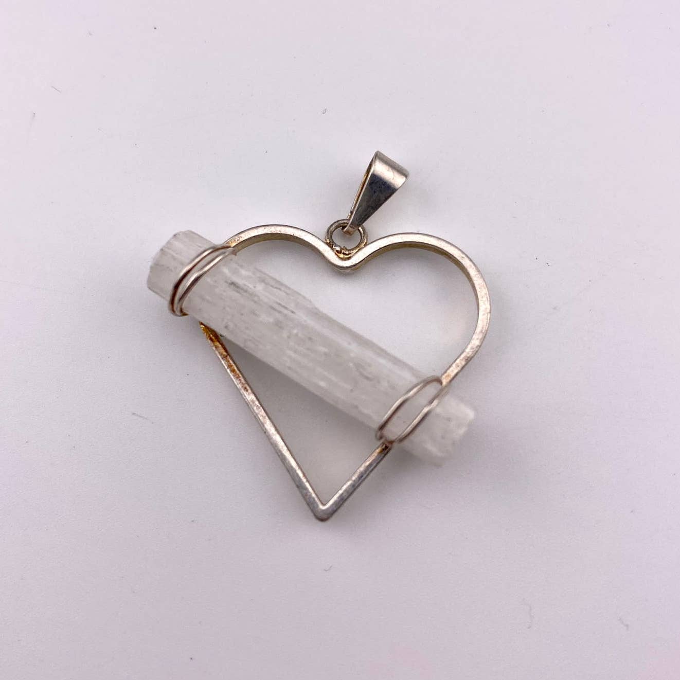 Selenite Heart Pendant