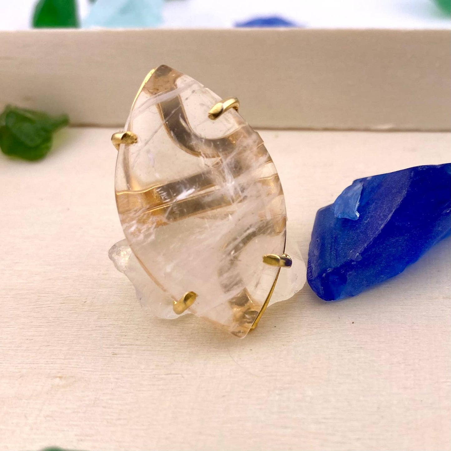 Crystal Quartz Adjustable Ring
