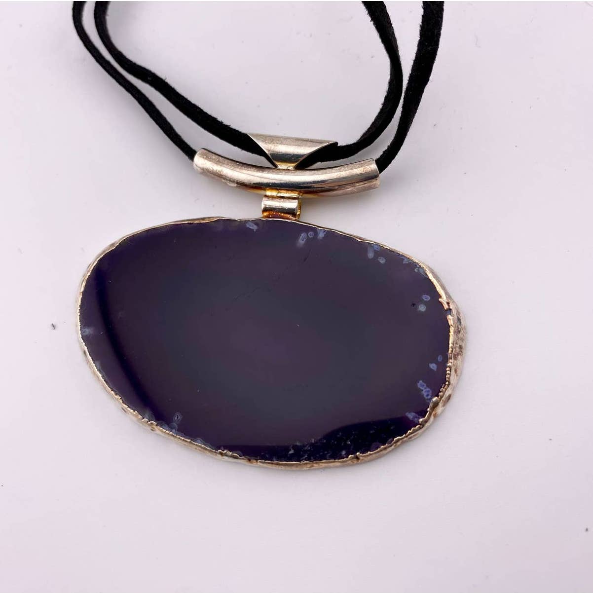 Oversized Purple Agate Statement Necklace