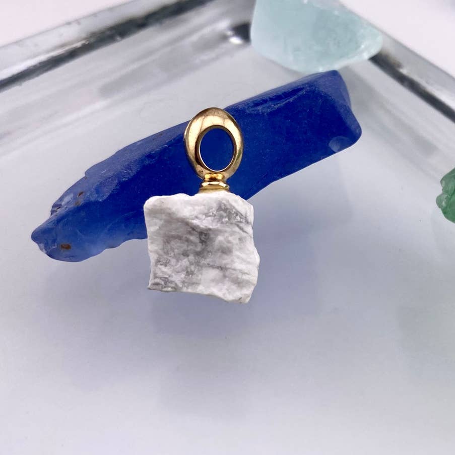 Raw White Howlite Pendant