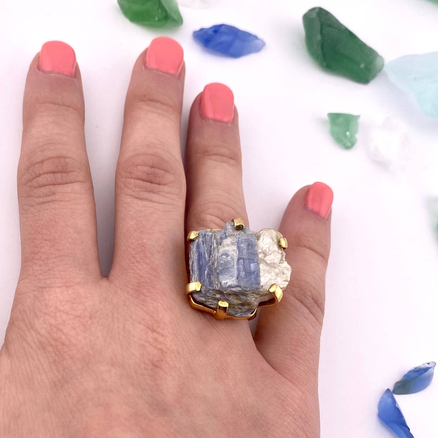 Raw Kyanite Adjustable Ring