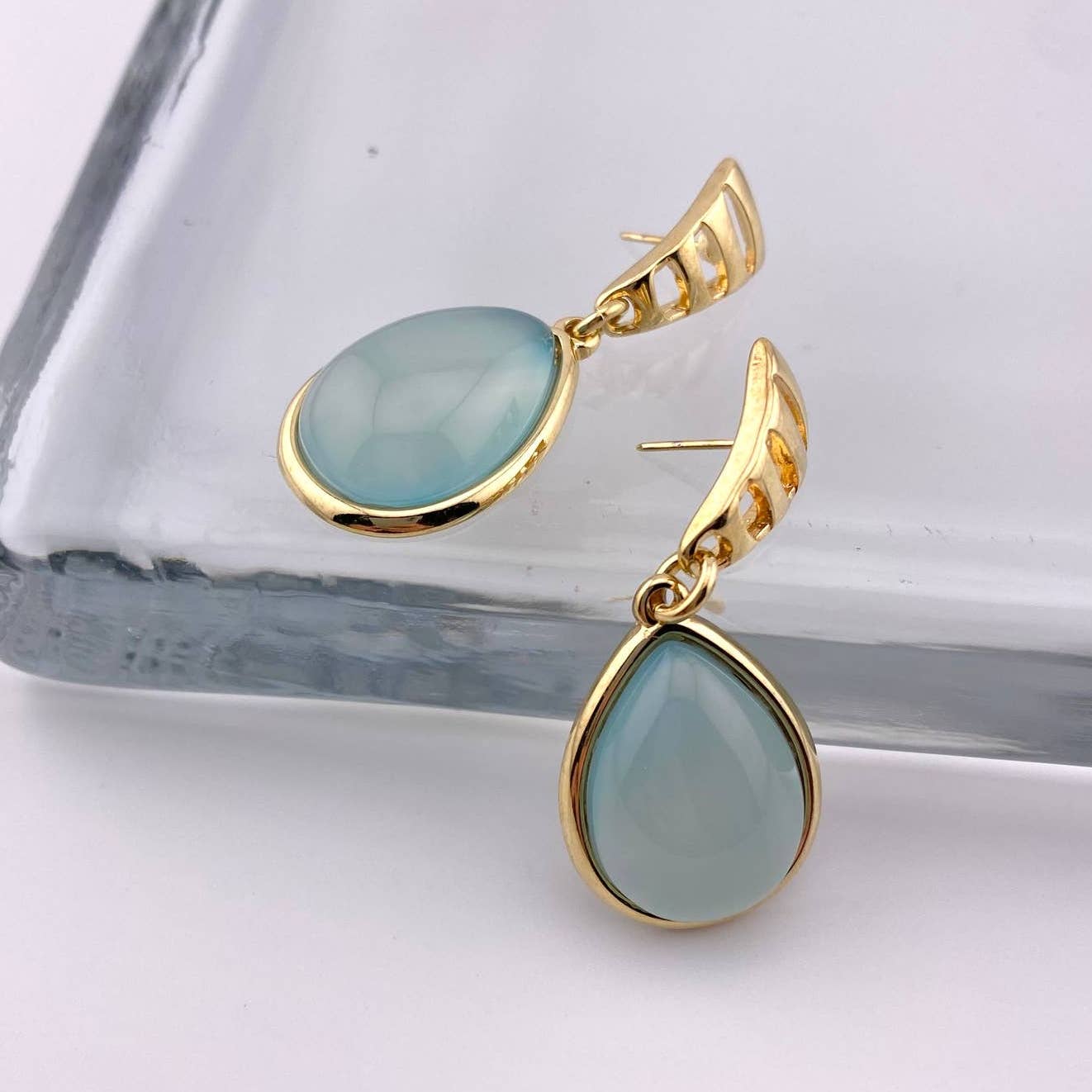 Sky Blue Agate Earrings