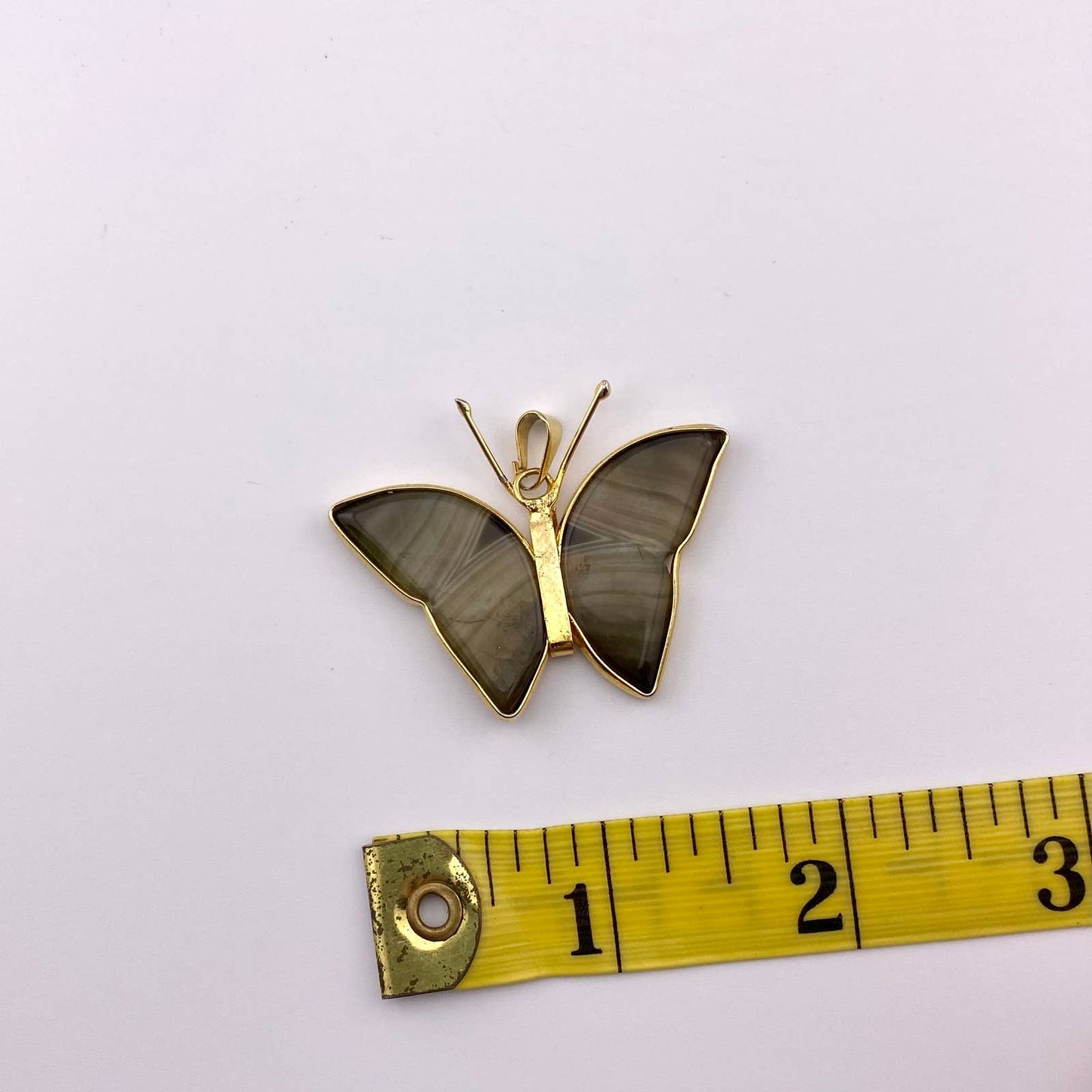 Green Agate Butterfly Pendant