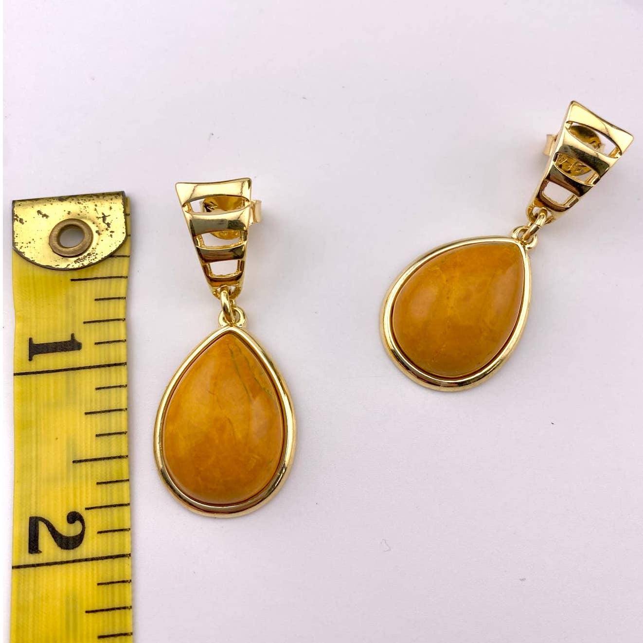 Yellow Howlite Earring