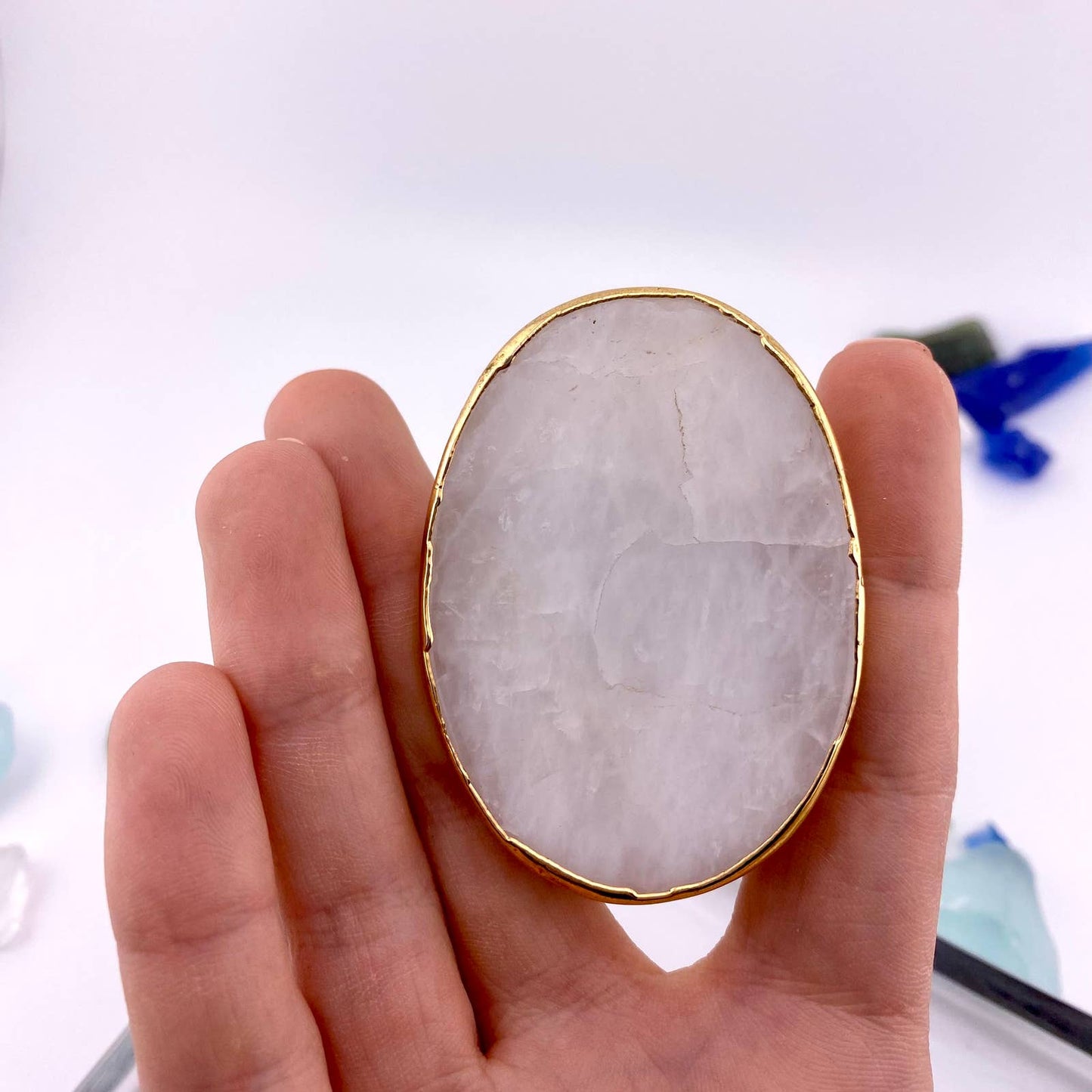 White Quartz Popsocket for Cell Phone