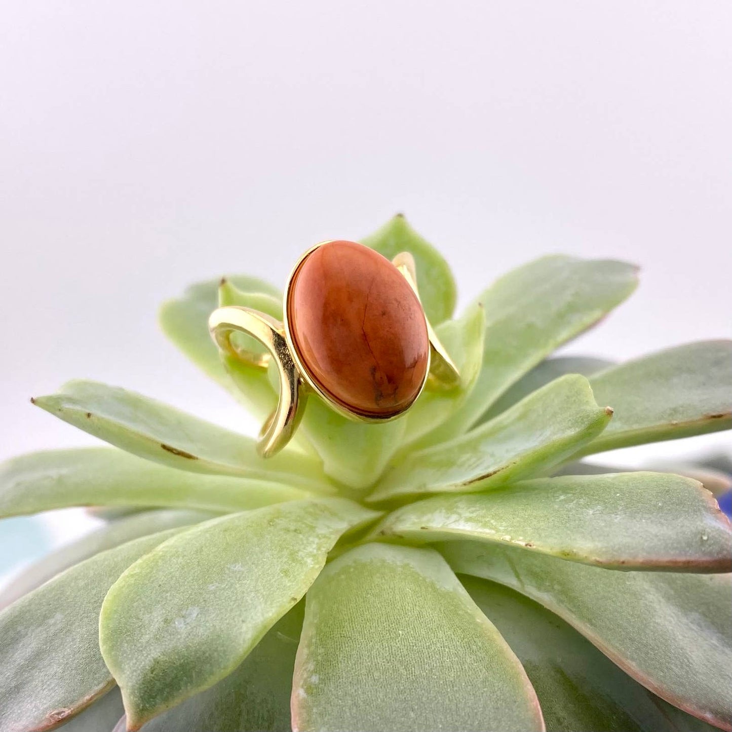 Salmon Howlite Ring