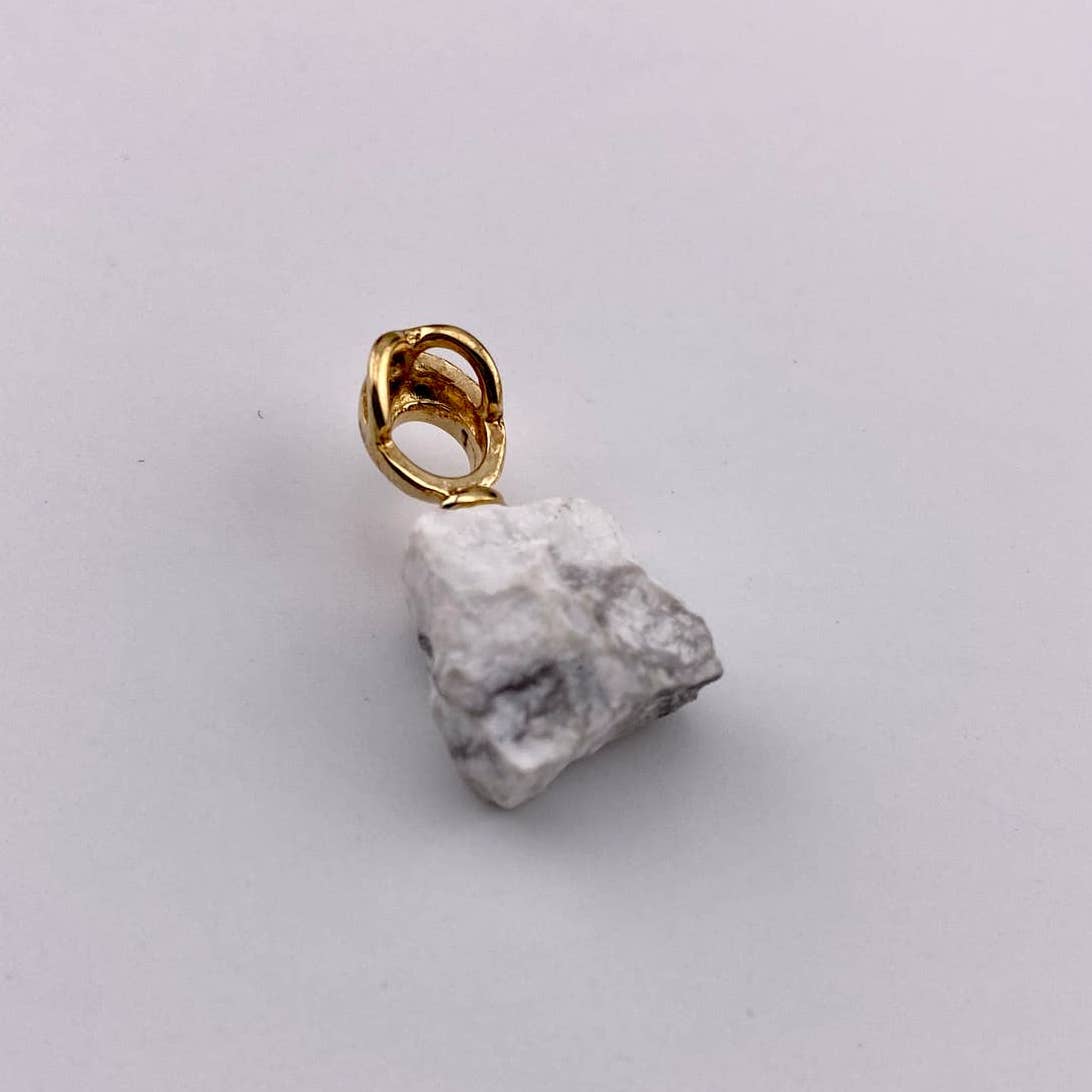 Raw White Howlite Pendant