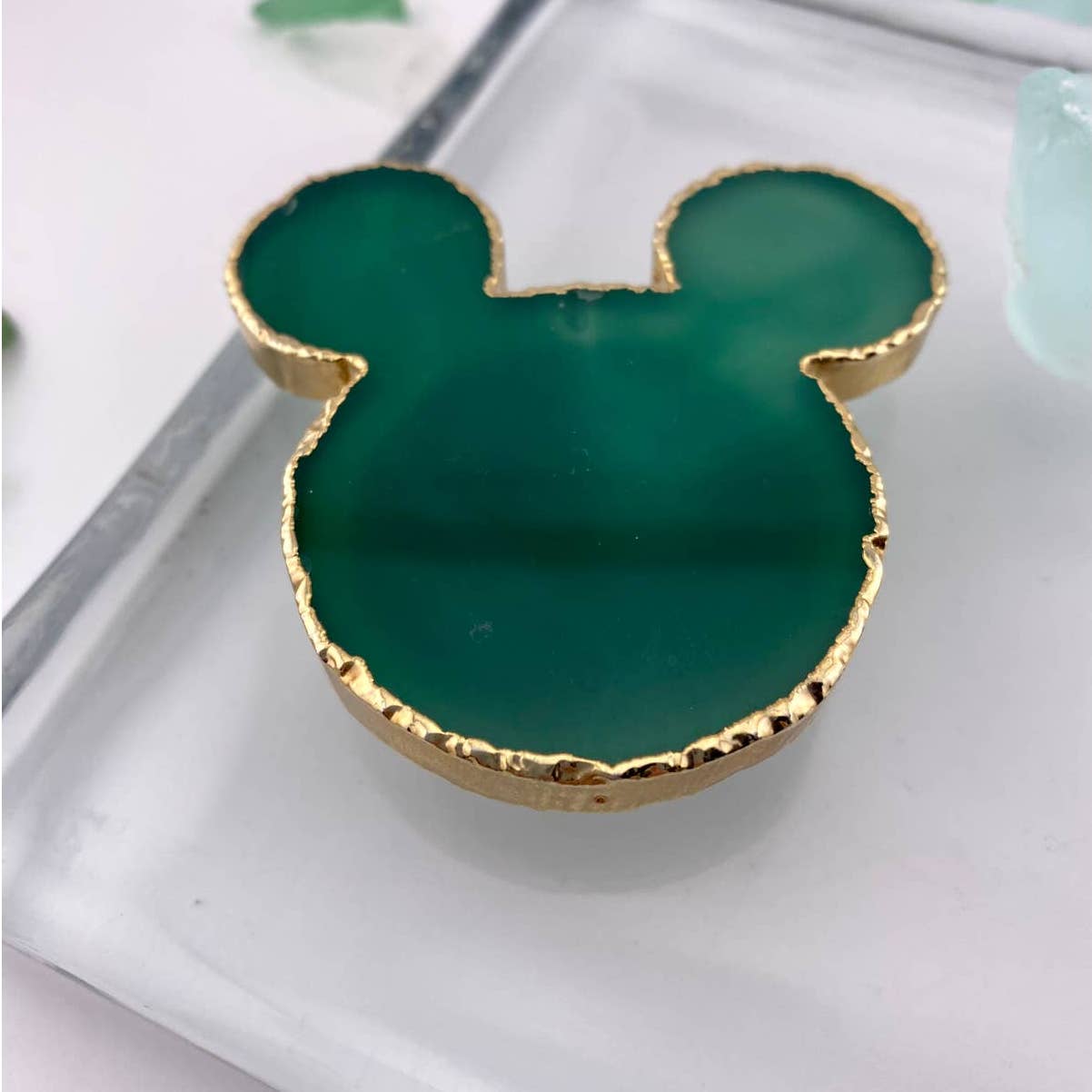 Green Agate Mickey Popsocket for Cell Phones