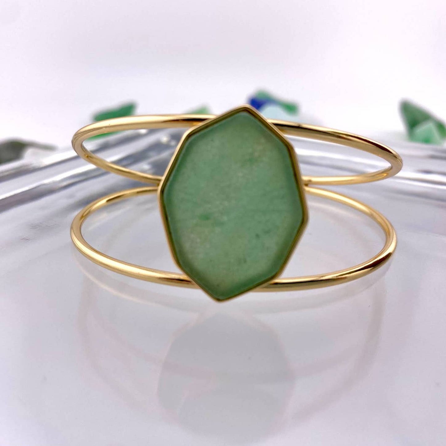 Green Quartz Cuff Bracelet