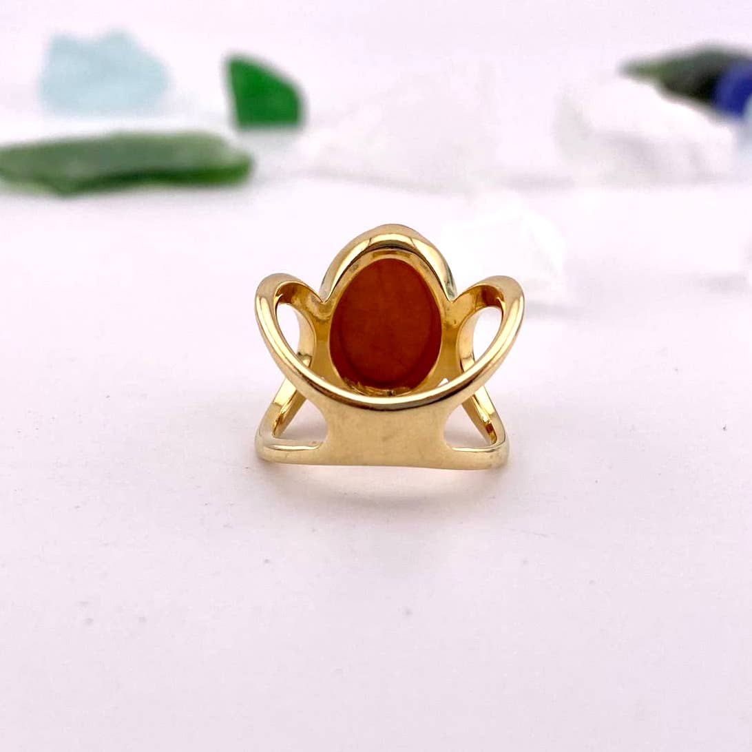 Salmon Howlite Ring