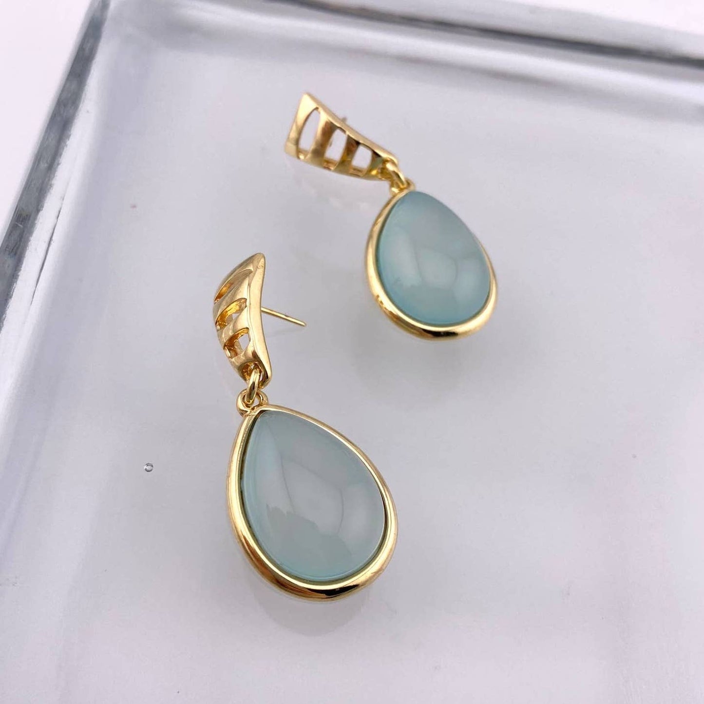 Sky Blue Agate Earrings
