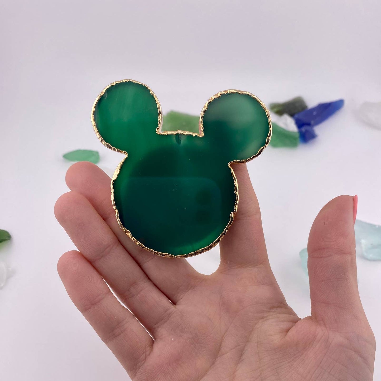 Green Agate Mickey Popsocket for Cell Phones