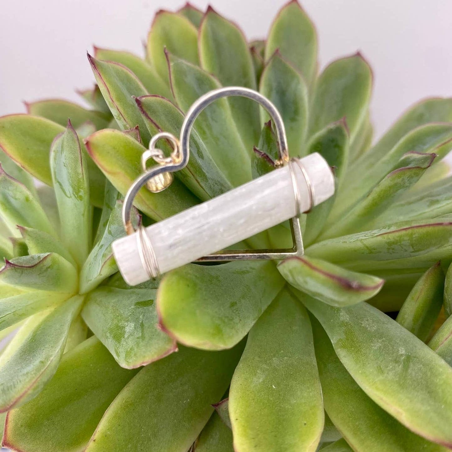 Selenite Heart Pendant