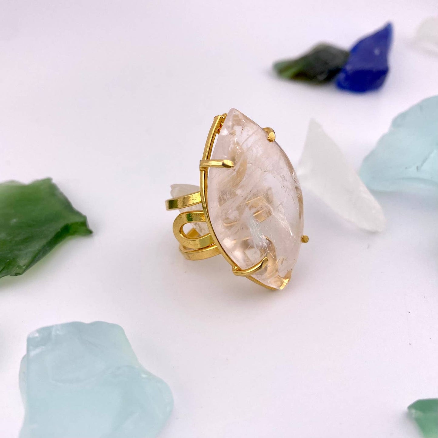 Crystal Quartz Adjustable Ring