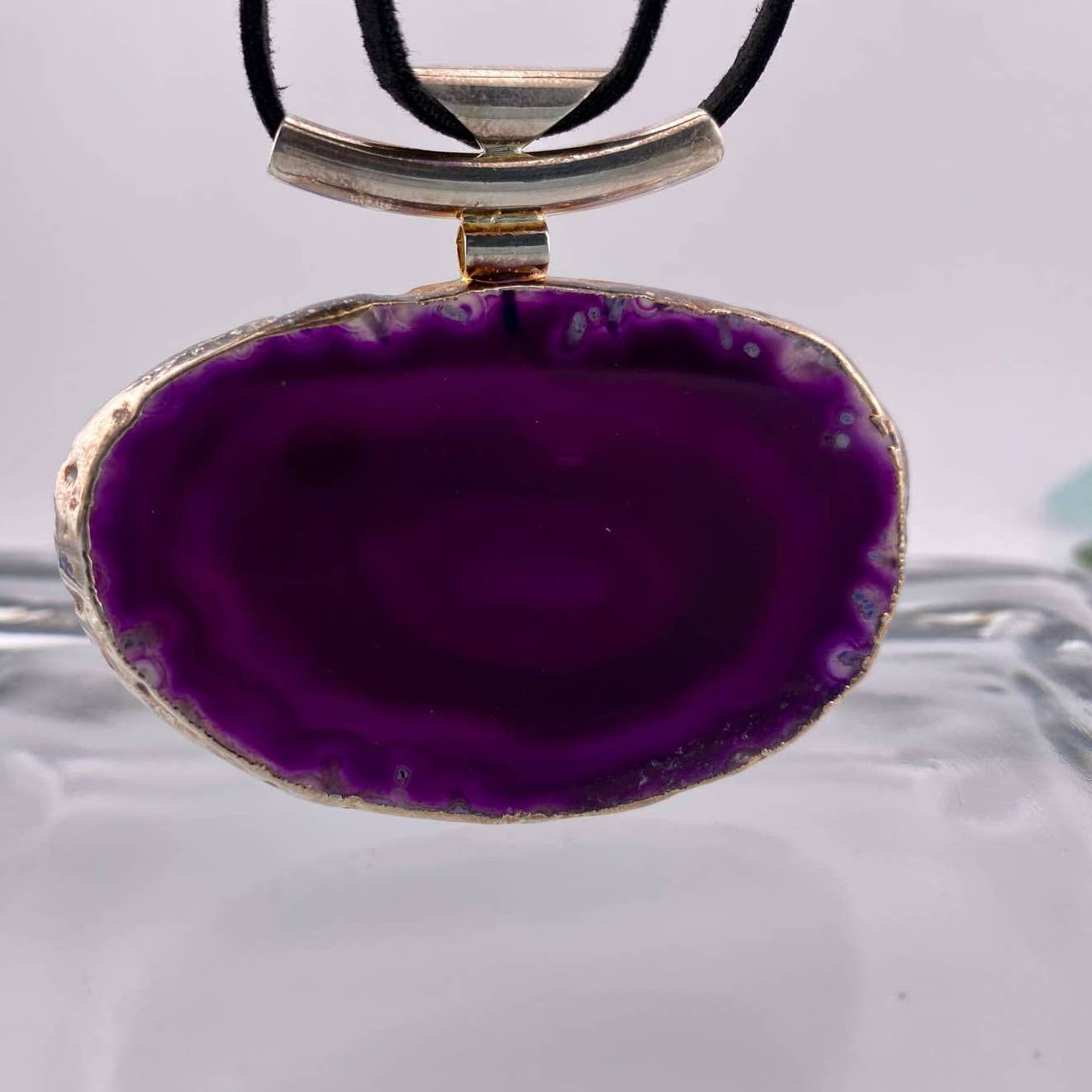 Oversized Purple Agate Statement Necklace