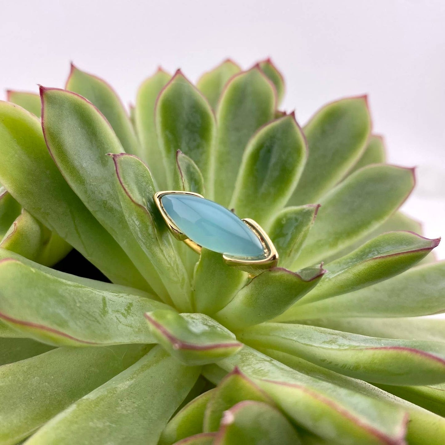 Sky Blue Agate Ring