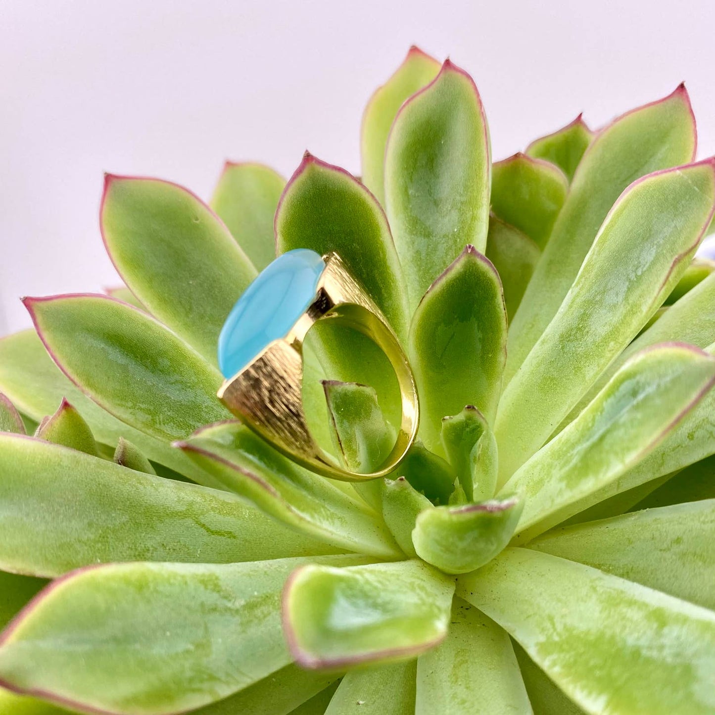 Sky Blue Agate Ring