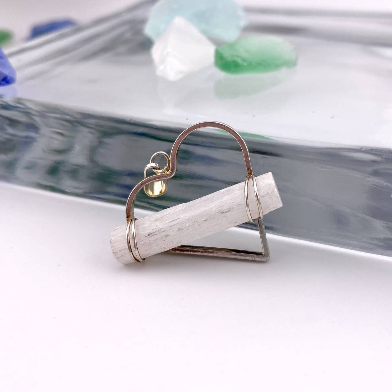 Selenite Heart Pendant