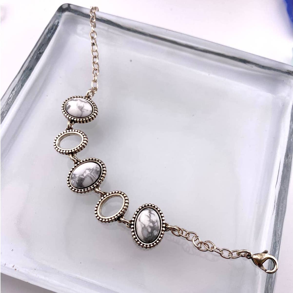 White Howlite Boho Bracelet