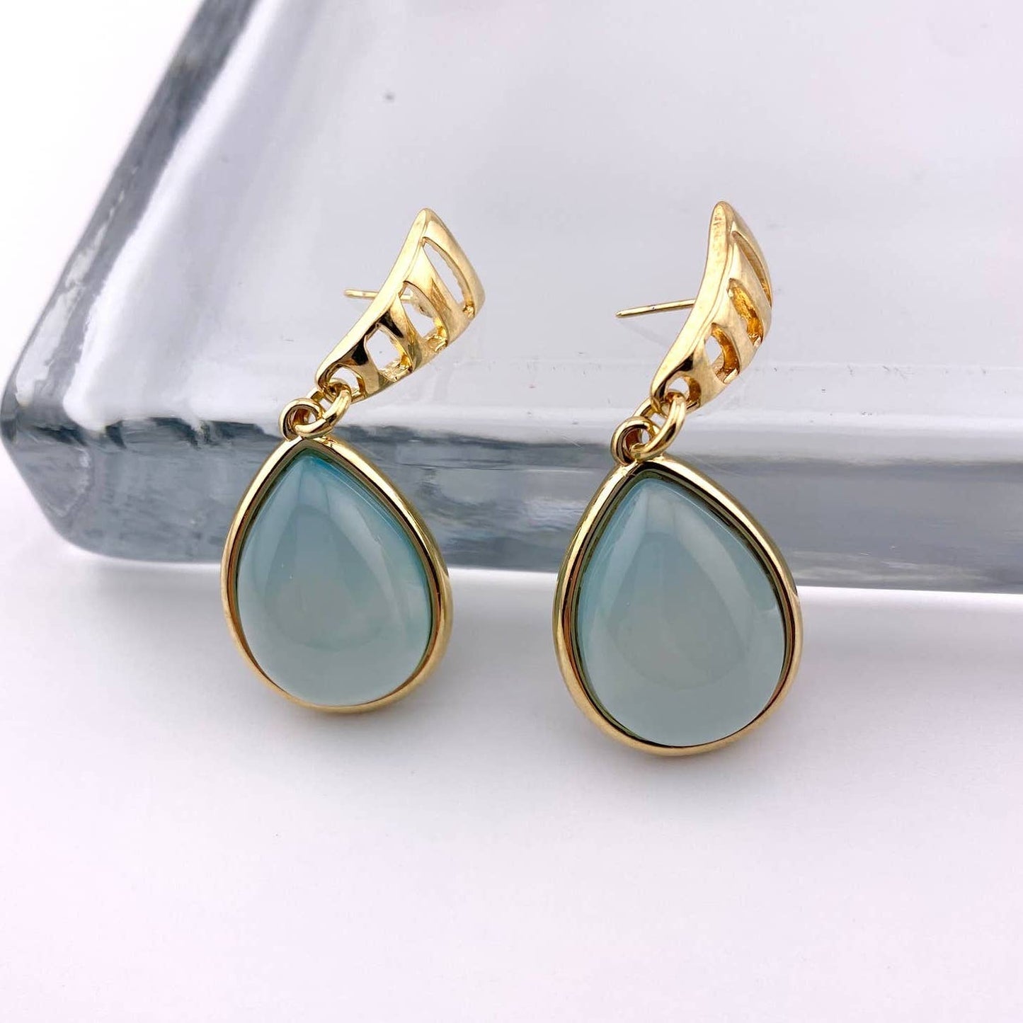Sky Blue Agate Earrings