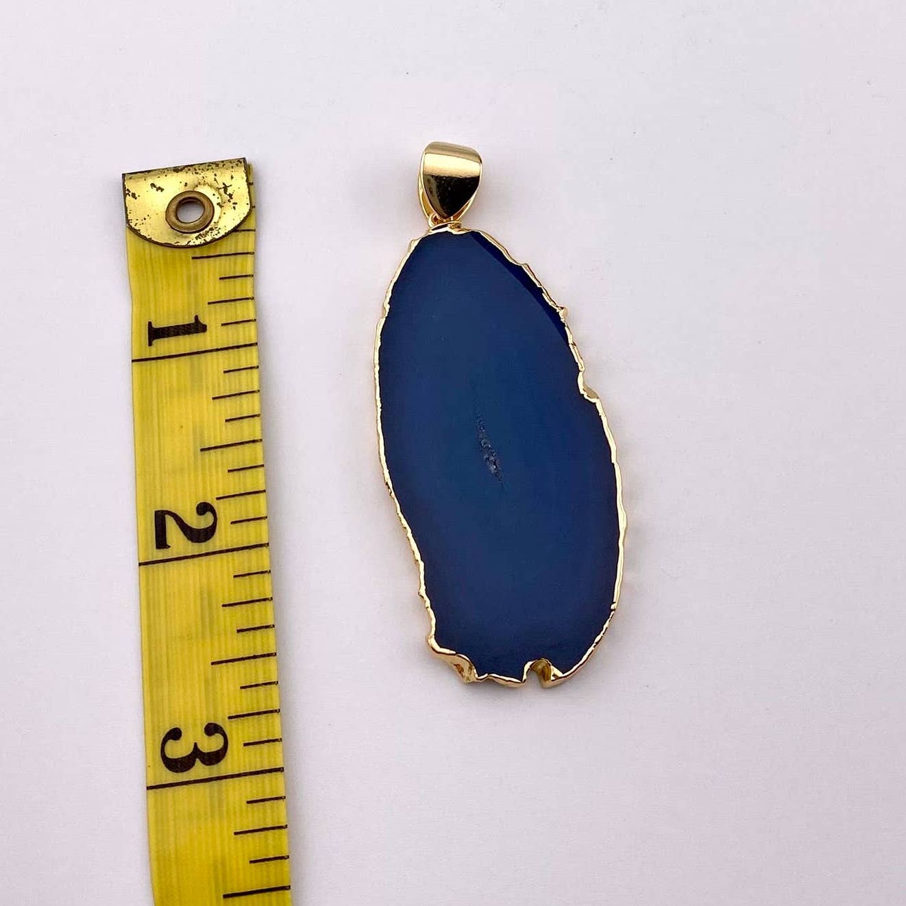 Blue Agate Slice Pendant