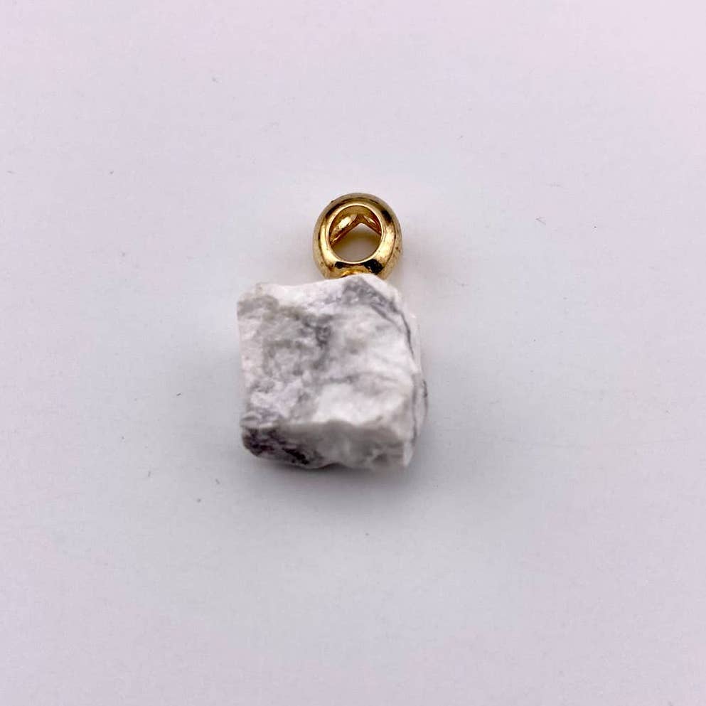 Raw White Howlite Pendant