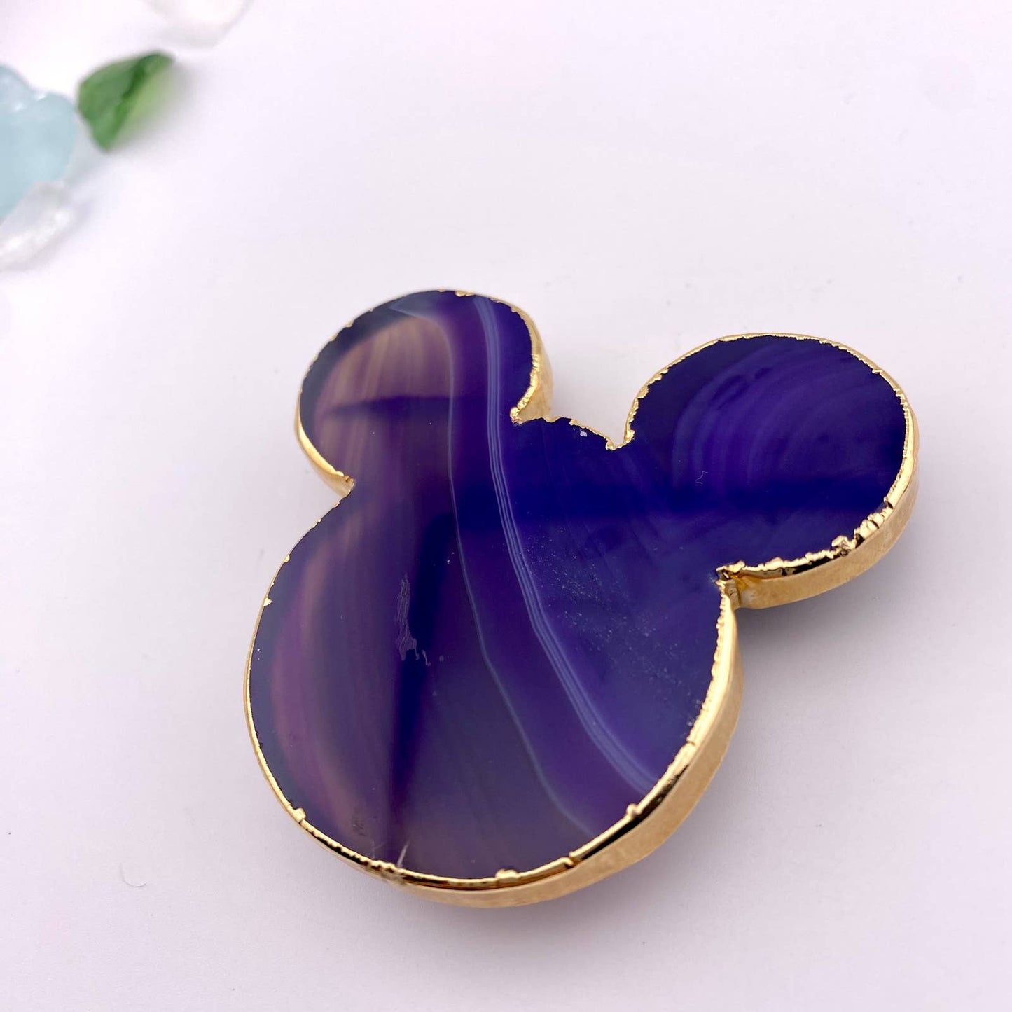 Oversized Purple Agate Mickey Popsocket for Cell Phones