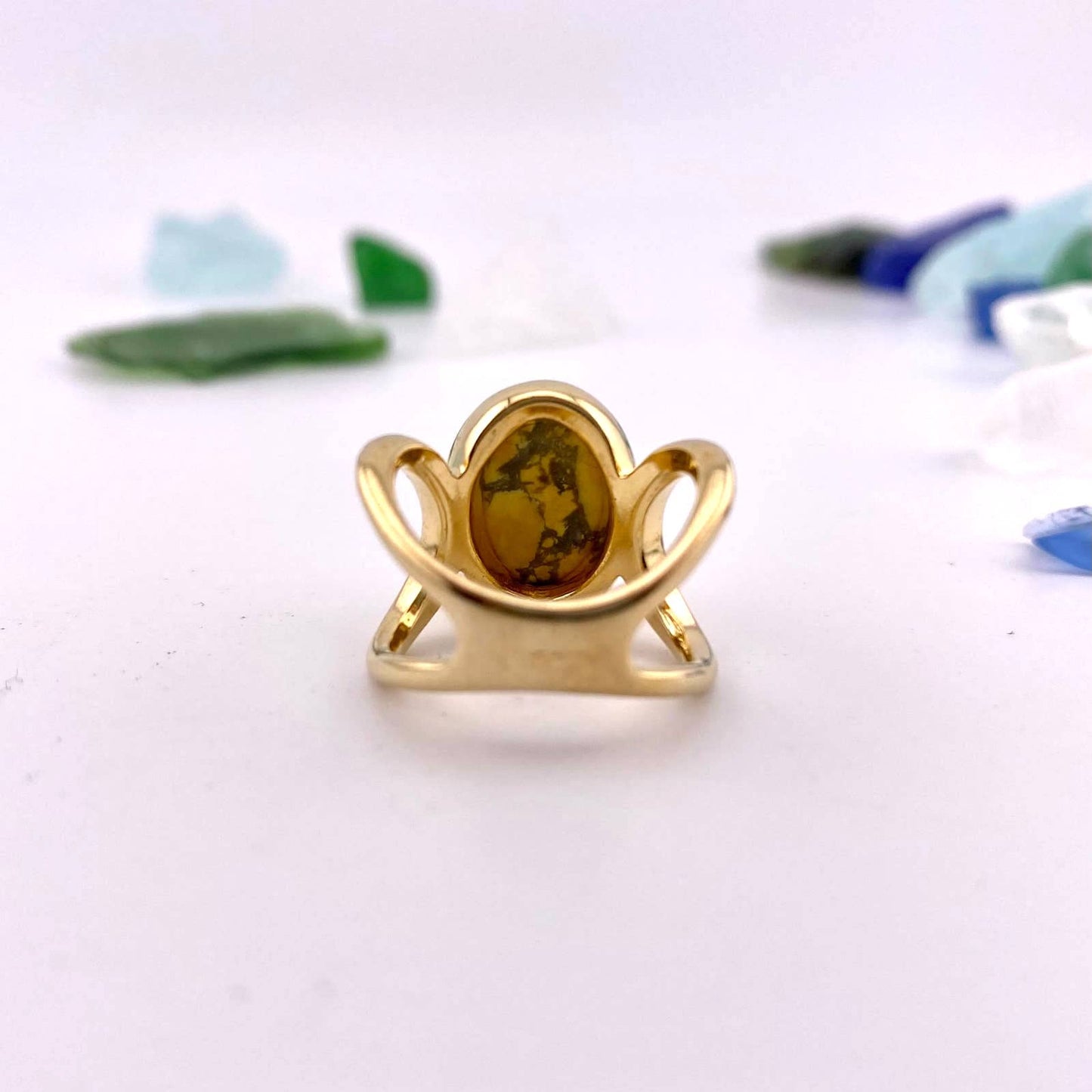Yellow Howlite Ring