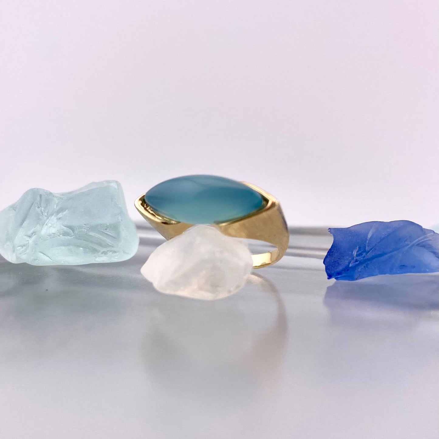Sky Blue Agate Ring