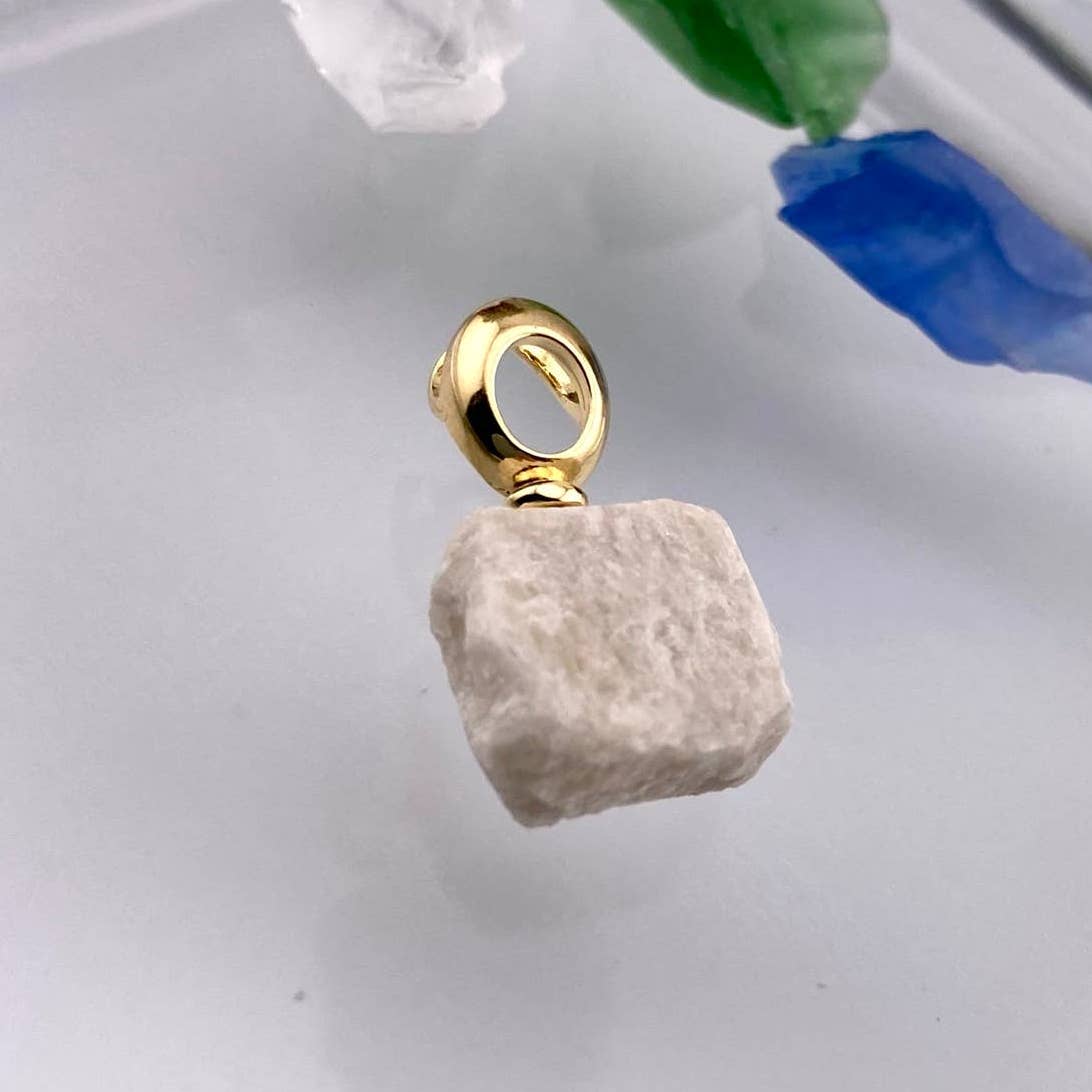 Raw Beige Amazonite Pendant