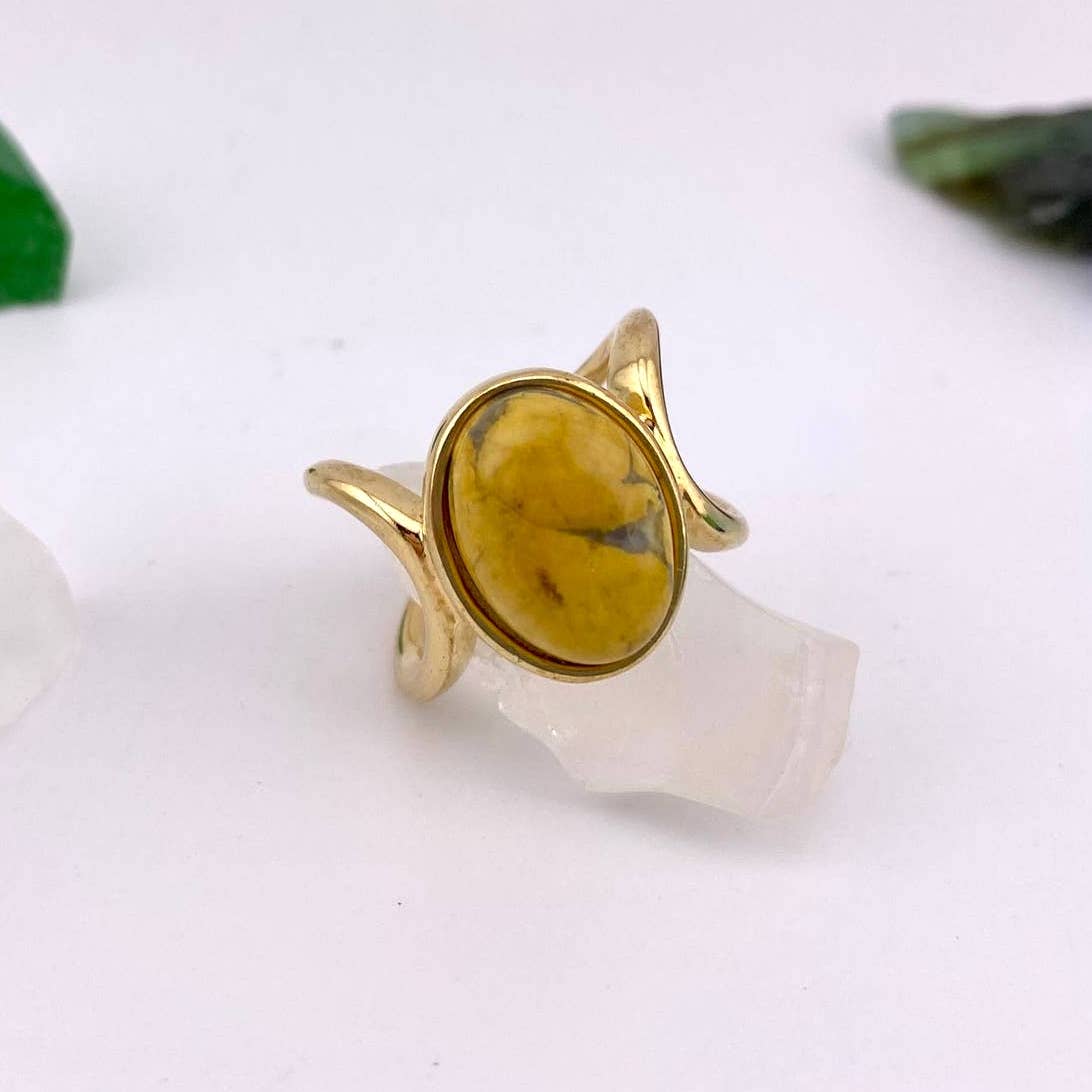 Yellow Howlite Ring