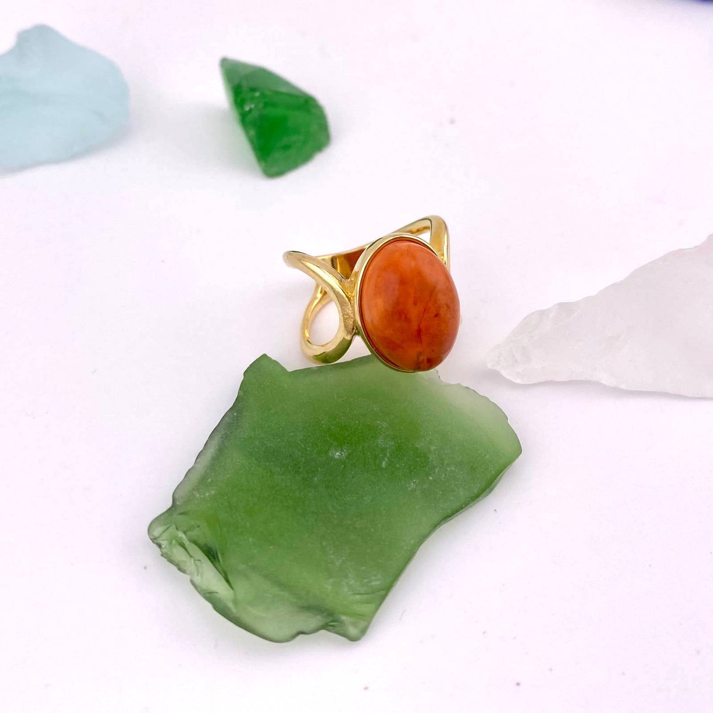 Salmon Howlite Ring
