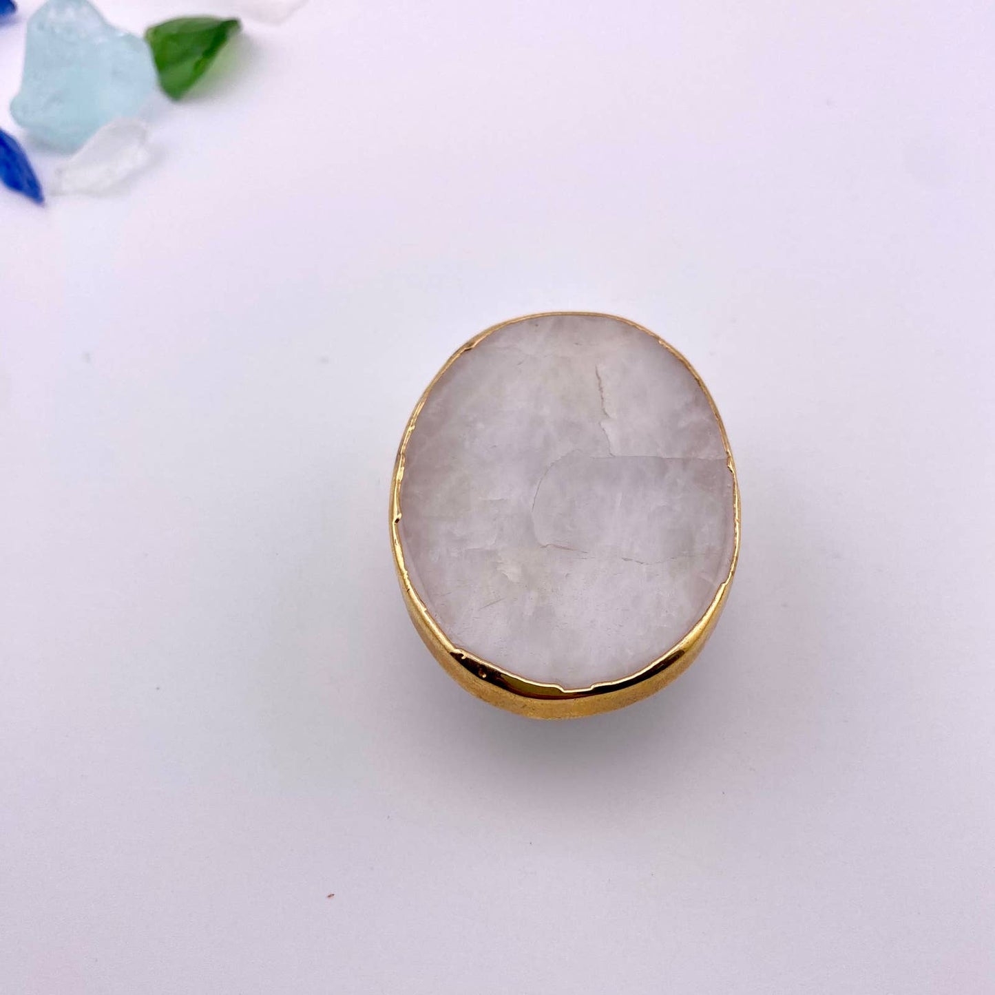 White Quartz Popsocket for Cell Phone