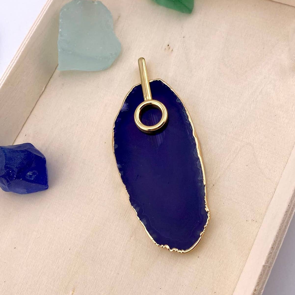 Purple Agate Slice Pendant