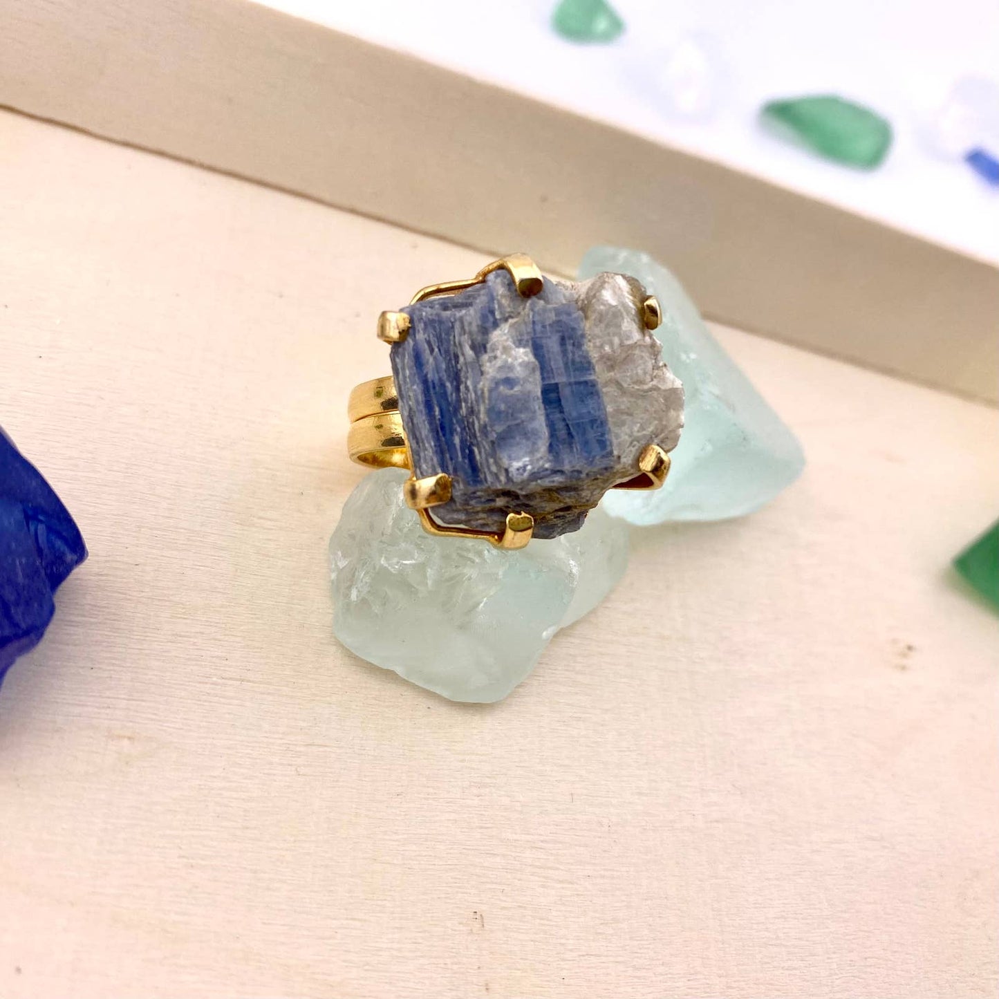 Raw Kyanite Adjustable Ring