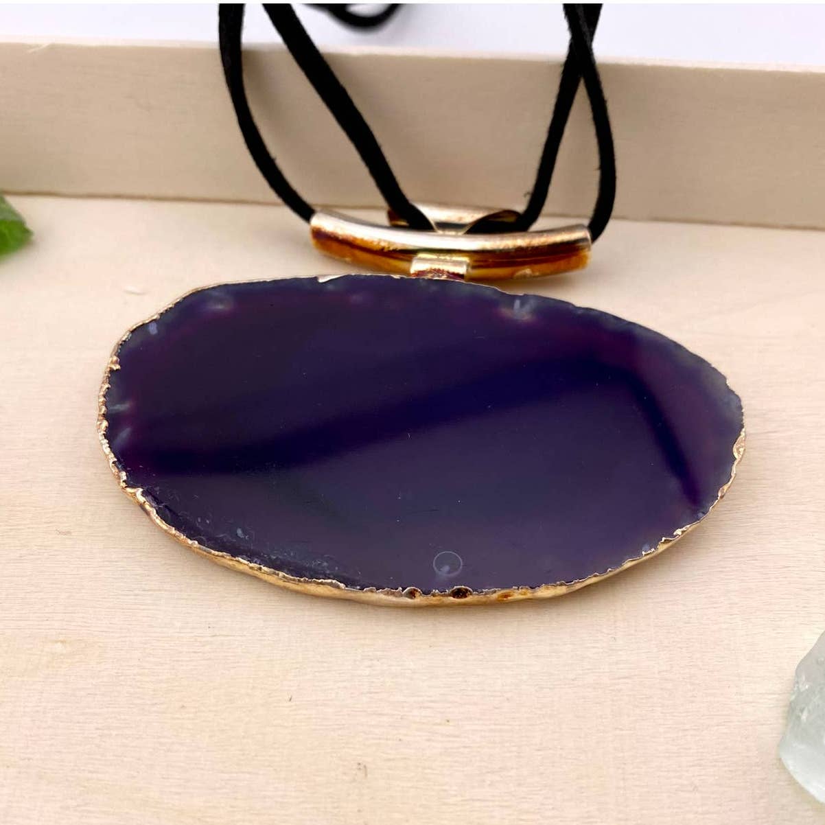 Oversized Purple Agate Statement Necklace