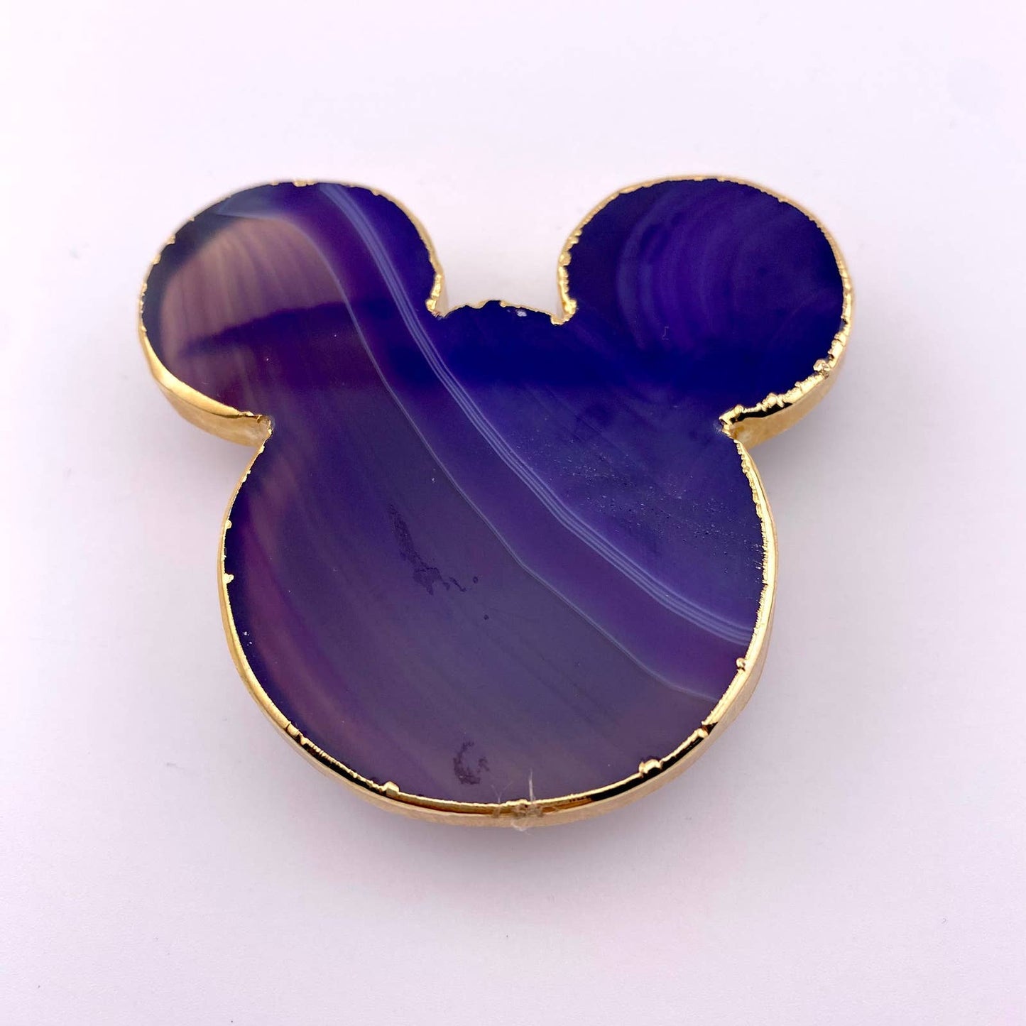 Oversized Purple Agate Mickey Popsocket for Cell Phones