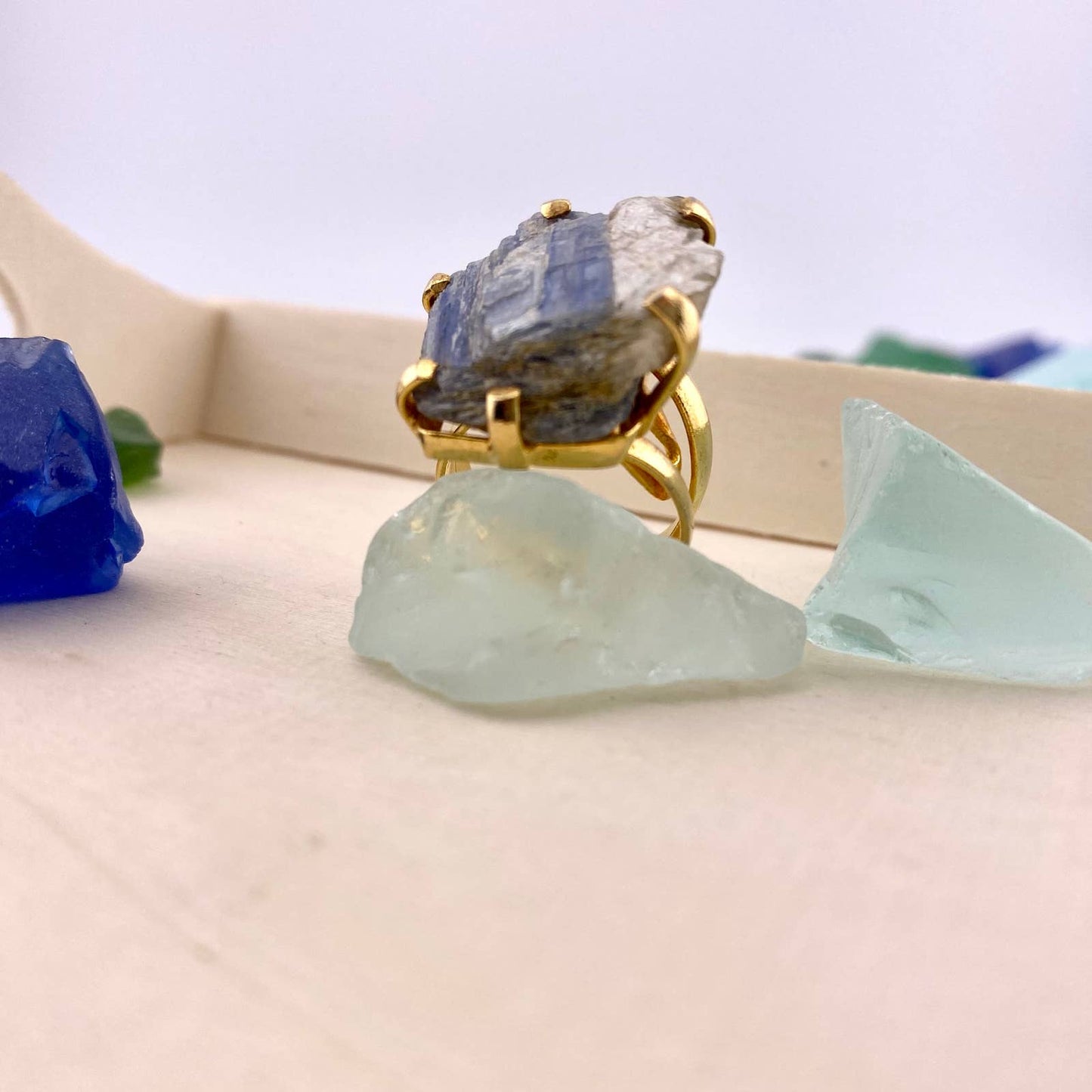 Raw Kyanite Adjustable Ring