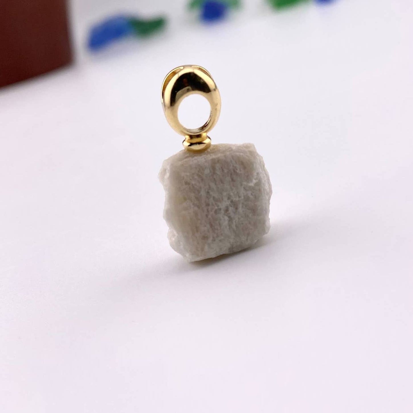 Raw Beige Amazonite Pendant