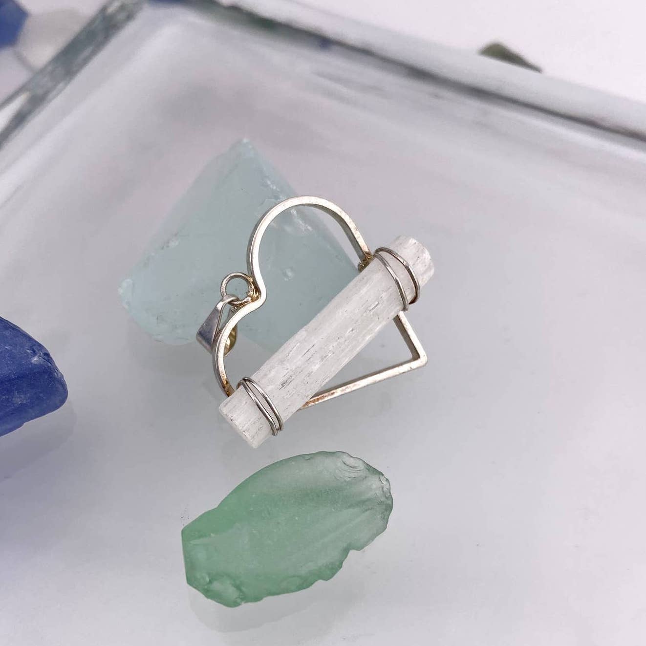 Selenite Heart Pendant